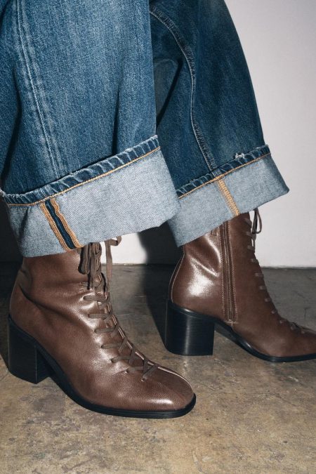 نیم بوت زنانه چرم بندی زارا – ZARA