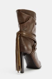 نیم بوت زنانه چرم ریش‌دار زارا – ZARA