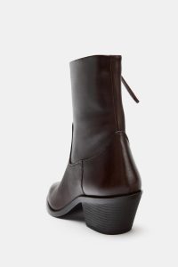 نیم بوت زنانه چرم کابویی زارا – ZARA
