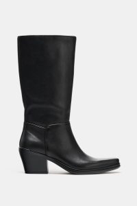 نیم بوت زنانه چرم کابویی زارا – ZARA