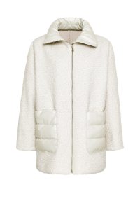 پالتو چرمی زنانه بژ خزدار Boston دری مد