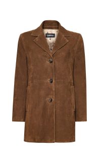 پالتو چرمی زنانه قهوه ای جیر Pamela دری مد