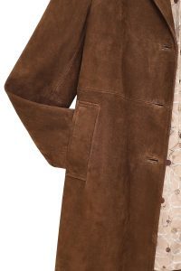 پالتو چرمی زنانه قهوه ای جیر Pamela دری مد