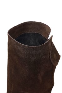 چکمه جیر زنانه قهوه‌ای پاشنه نازک دری‌مد