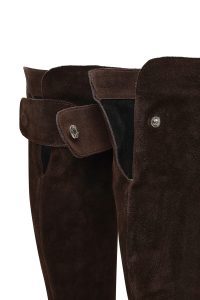 چکمه جیر زنانه قهوه‌ای پاشنه نازک دری‌مد