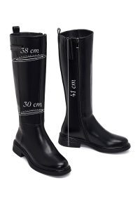 چکمه زنانه مشکی زیپ‌دار دری مد