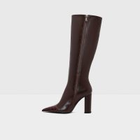 چکمه زنانه چرم طبیعی قهوه‌ای آلدو HINO-TR – ALDO