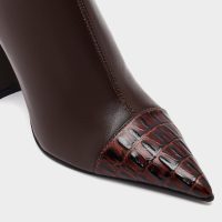 چکمه زنانه چرم طبیعی قهوه‌ای آلدو HINO-TR – ALDO