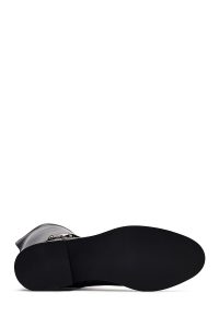 چکمه زنانه چرم مشکی زیپ‌دار دری مد