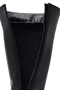 چکمه زنانه چرم مشکی زیپ‌دار دری مد