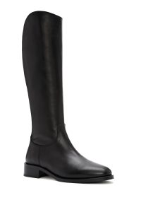 چکمه زنانه چرمی مشکی زیپ‌دار دری مد