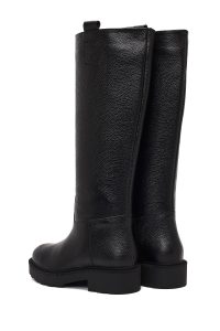 چکمه چرمی زنانه مشکی زیره ضخیم دری‌مد