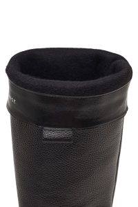 چکمه چرمی زنانه مشکی زیره ضخیم دری‌مد