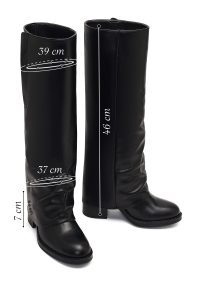 چکمه چرمی زنانه مشکی پاشنه ضخیم دری‌مد