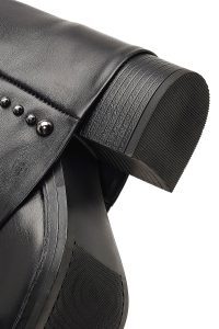 چکمه چرمی زنانه مشکی پاشنه ضخیم دری‌مد