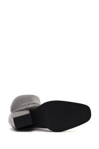 چکمه چرمی زنانه مشکی پاشنه ضخیم دری‌مد