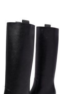 چکمه چرمی زنانه مشکی پاشنه ضخیم دری‌مد