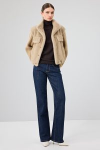 کاپشن تدی زنانه بژ کوتاه Cortina دری مد