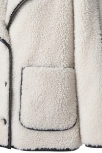 کاپشن تدی زنانه بژ یقه کرواته Valley دری مد