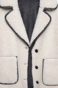 کاپشن تدی زنانه بژ یقه کرواته Valley دری مد