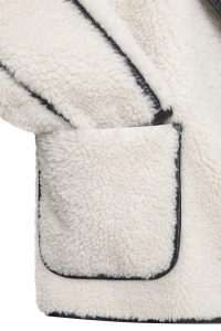 کاپشن تدی زنانه بژ یقه کرواته Valley دری مد