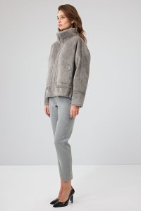 کاپشن تدی زنانه طوسی دوطرفه Luzern دری مد