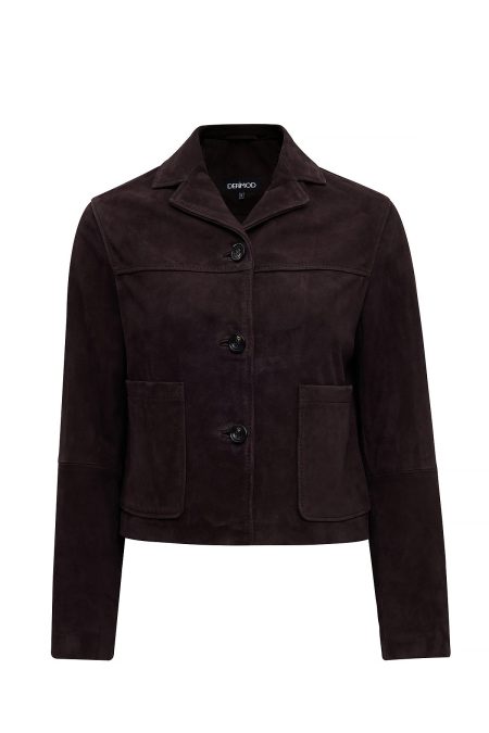 کاپشن زنانه Jill جیر قهوه‌ای کوتاه دری مد