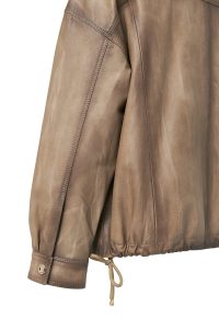 کاپشن چرم بژ زنانه سوزان دری مد