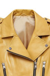 کاپشن چرم یقه دو سینه زنانه لاتویا دری مد