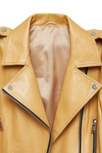 کاپشن چرم یقه دو سینه زنانه لاتویا دری مد