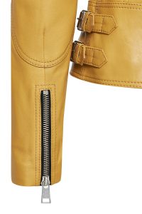 کاپشن چرم یقه دو سینه زنانه لاتویا دری مد