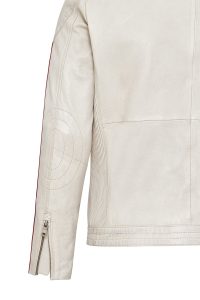 کاپشن چرمی مردانه سفید جذب آرم‌دار Storm دری مد