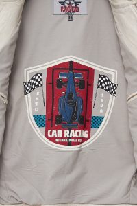 کاپشن چرمی مردانه سفید جذب آرم‌دار Storm دری مد