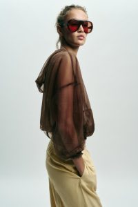 کت ارگانزا زنانه کلاه‌دار زارا – ZARA