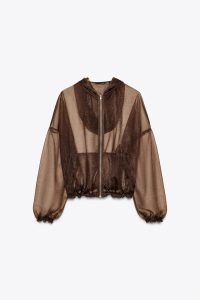 کت ارگانزا زنانه کلاه‌دار زارا – ZARA