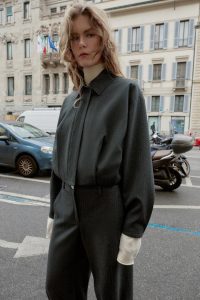 کت بامبر بالونی زنانه راه‌راه کوتاه زارا – ZARA