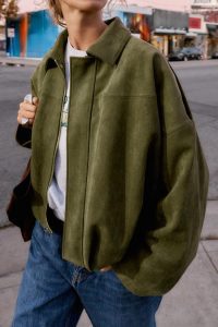 کت بامبر زنانه با افکت جیر زارا – ZARA