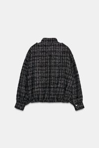 کت بامبر زنانه بافت‌دار نخ متالیک زارا – ZARA