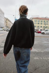 کت بامبر زنانه بالونی با یقه پشمی متضاد زارا – ZARA