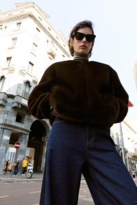 کت بامبر زنانه خز مصنوعی زارا – ZARA