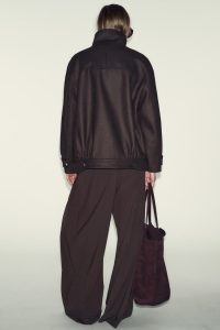 کت بامبر زنانه پشم‌دار یقه‌بلند زارا – ZARA