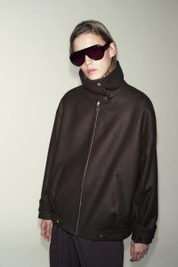 کت بامبر زنانه پشم‌دار یقه‌بلند زارا – ZARA