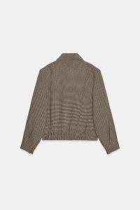 کت بامبر زنانه چهارخانه با اپل شانه زارا – ZARA