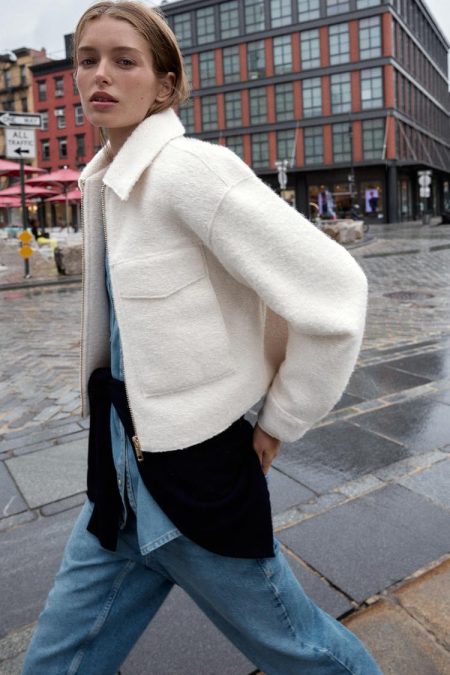 کت بوکله زنانه با جیب پاکتی زارا – ZARA