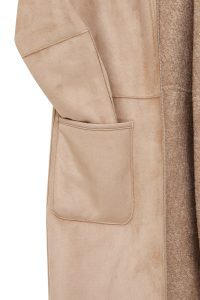 کت تدی زنانه بژ دوطرفه کلاه‌دار Fiorentini دری مد