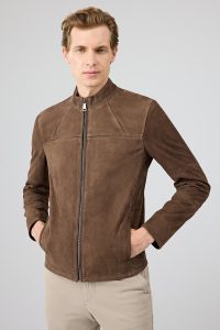 کت جیر مردانه رنگ قهوه‌ای یقه دیپلمات جذب Neymar دری مد