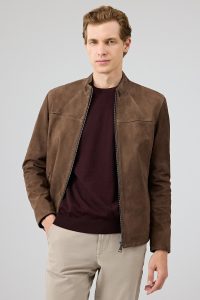 کت جیر مردانه رنگ قهوه‌ای یقه دیپلمات جذب Neymar دری مد