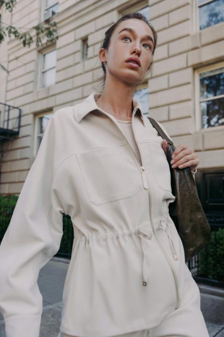 کت زنانه با کمر قابل تنظیم و جیب زارا – ZARA