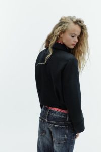 کت زنانه ترکیب پشم با جیب زارا – ZARA