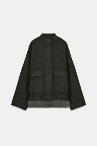 کت زنانه ترکیب پشم بافت‌دار کالکشن ZW زارا – ZARA